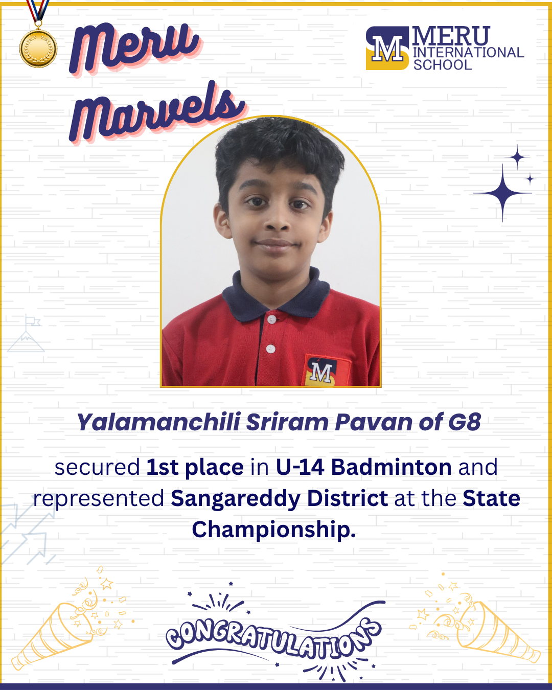 Yalamanchili Sriram Pavan of Grade 8